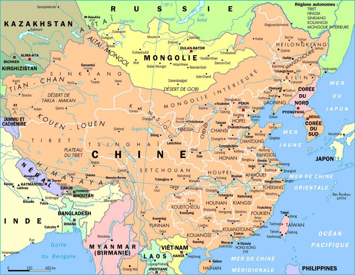 Chiny mapa HD