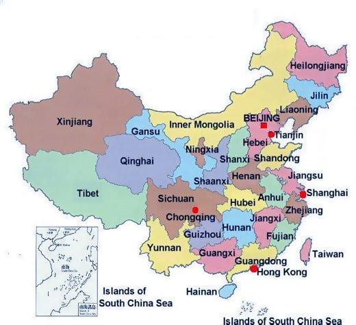 Chiny obrazów mapie