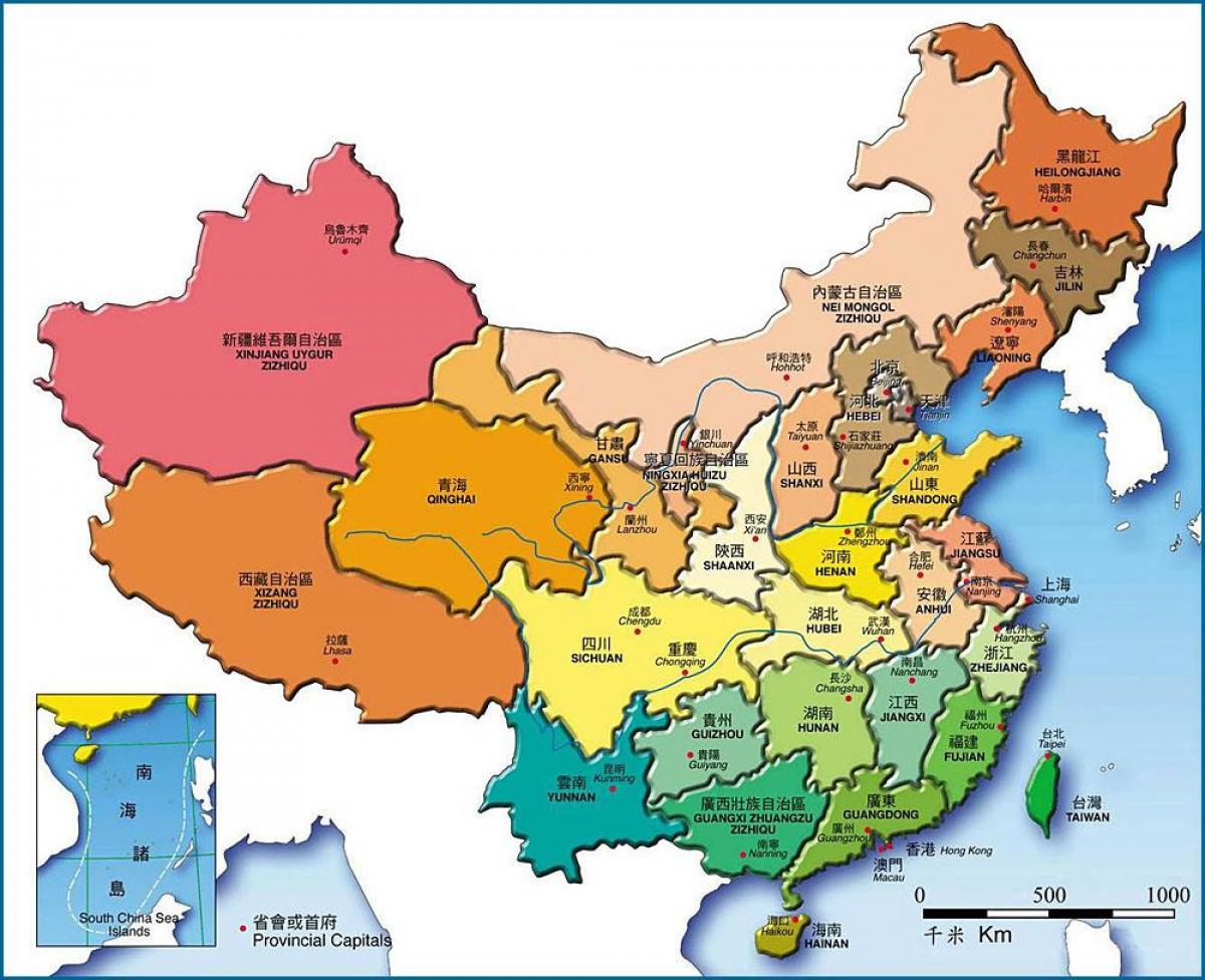 mapa prowincji Chin