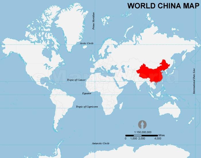 Chiny na mapie świata