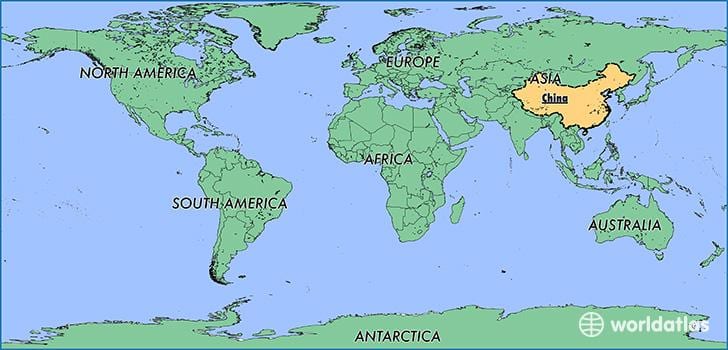 Chiny mapa świata