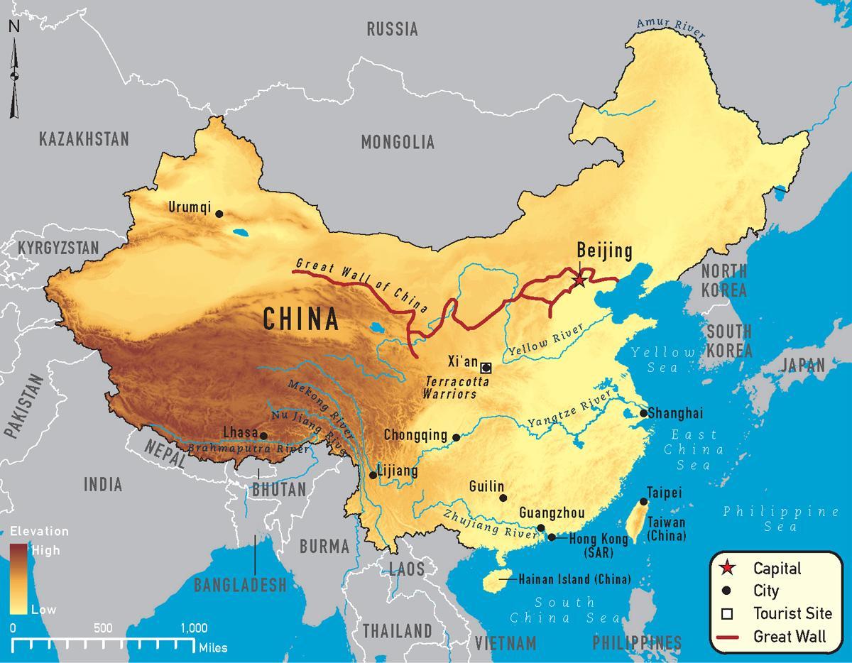 Chiny mapa rzek