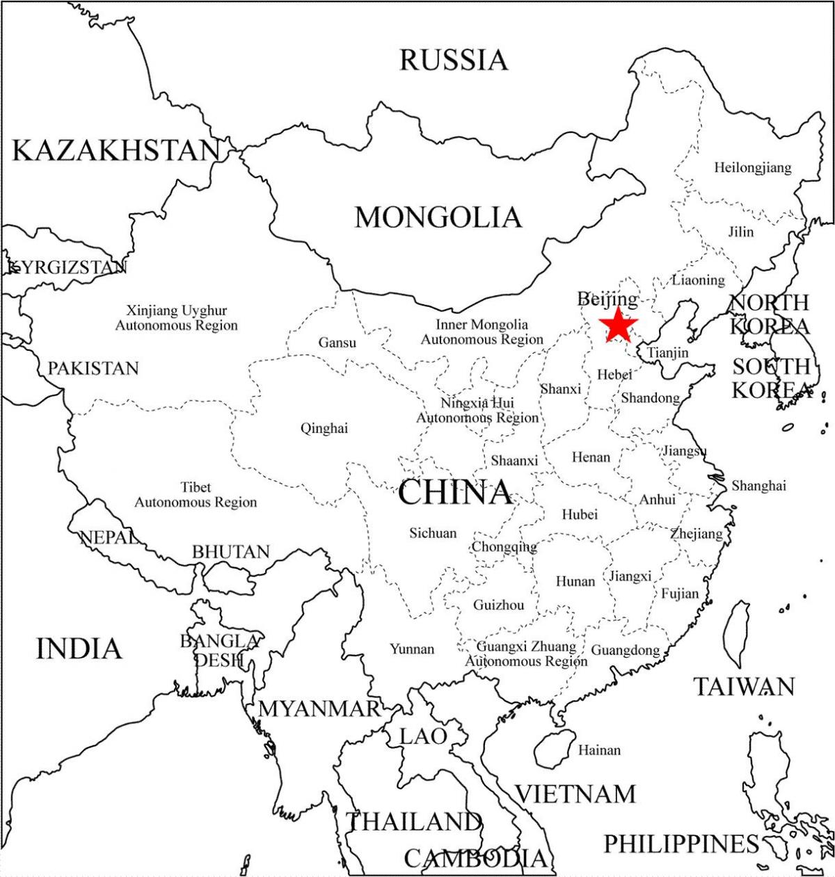 prowincji Chin na mapie