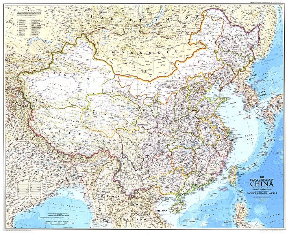 mapa Republiki Chiny