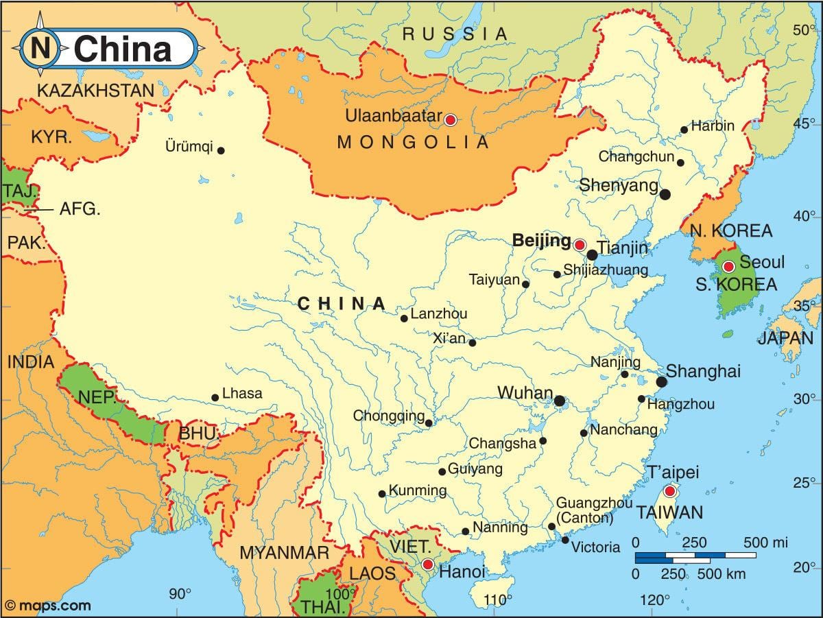 powietrza Chiny mapa lotów