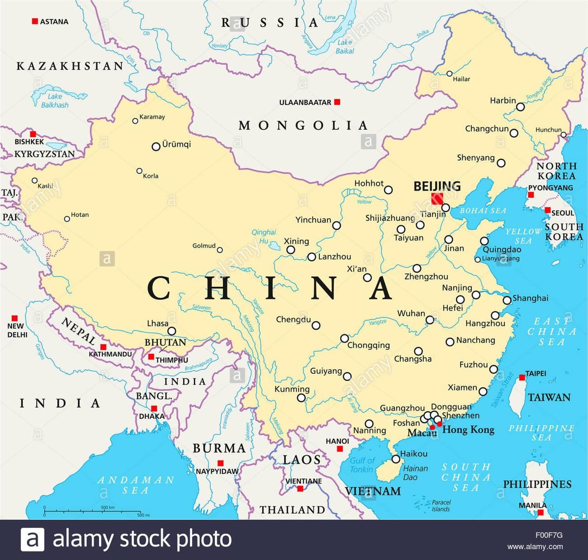 Chiny stolica mapie