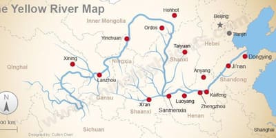 Chiny mapę żółtej rzeki