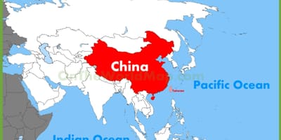 Chiny mapa Azji