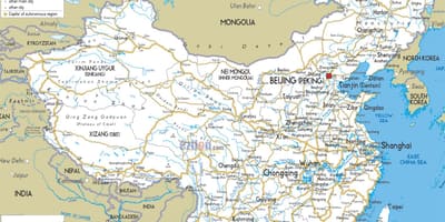 Chiny drogach mapie