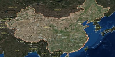 Mapie satelitarnej Chin
