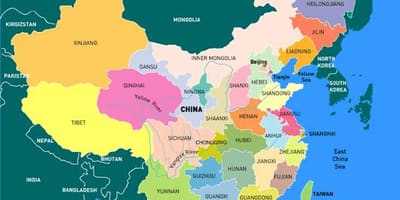 Chiny mapa regionów