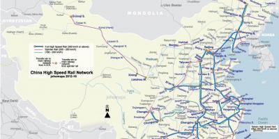 Szybkiej kolei w Chinach na mapie