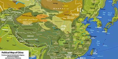 Geografia fizyczna mapa Chin