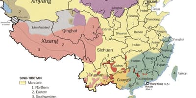 Angielskim mapa Chin