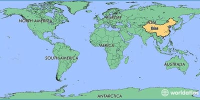 Chiny mapa świata