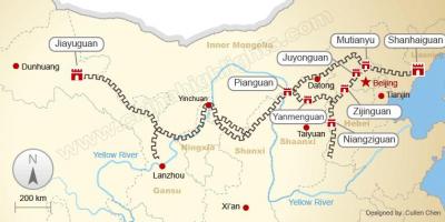 Wielki mur Chiński na mapie