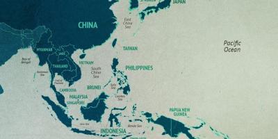 Chiny morze południowochińskie mapa