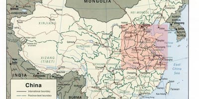 Mapa Północno-chińskiej równiny