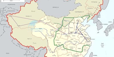 Mapa Chin wielki kanał